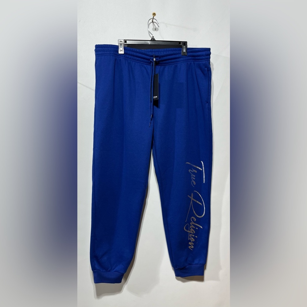 True Religion Men's Socialite  Blue Mid Rise Joggers Size XXL New With Tags
